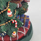 Christmas Stocking Holder Granduer Noel Bear & Tree Cast Iron Base Figural 4.75"