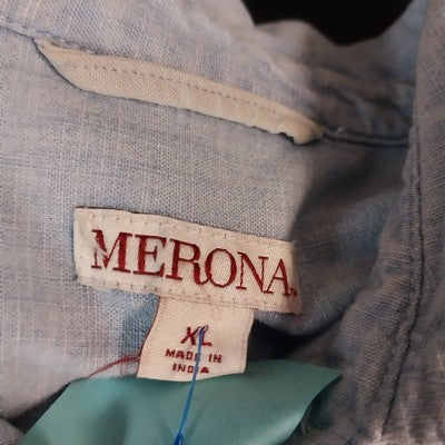 Merona Faded Blue Denim 5 Buttons Pocket Long Sleeve Shirt Jacket XL India