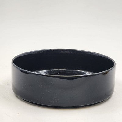 Japan Ceramic Trinket Pot Box 6" Black Gold Gilt Bird & Flowers Ring Box
