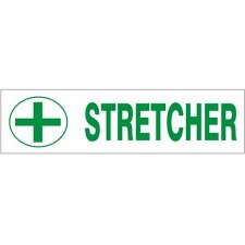 STRETCHER Decal Pressure Sensitive Press On Safety Sign Vinyl Adhesive 2-1/4" x 9" PD-2605