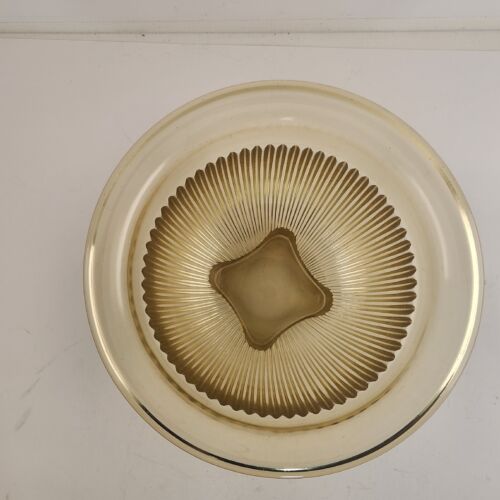 Federal Glass Golden Glow 3 Piece Mixing Nesting Bowls Ribbed Rolled Edge Yellow