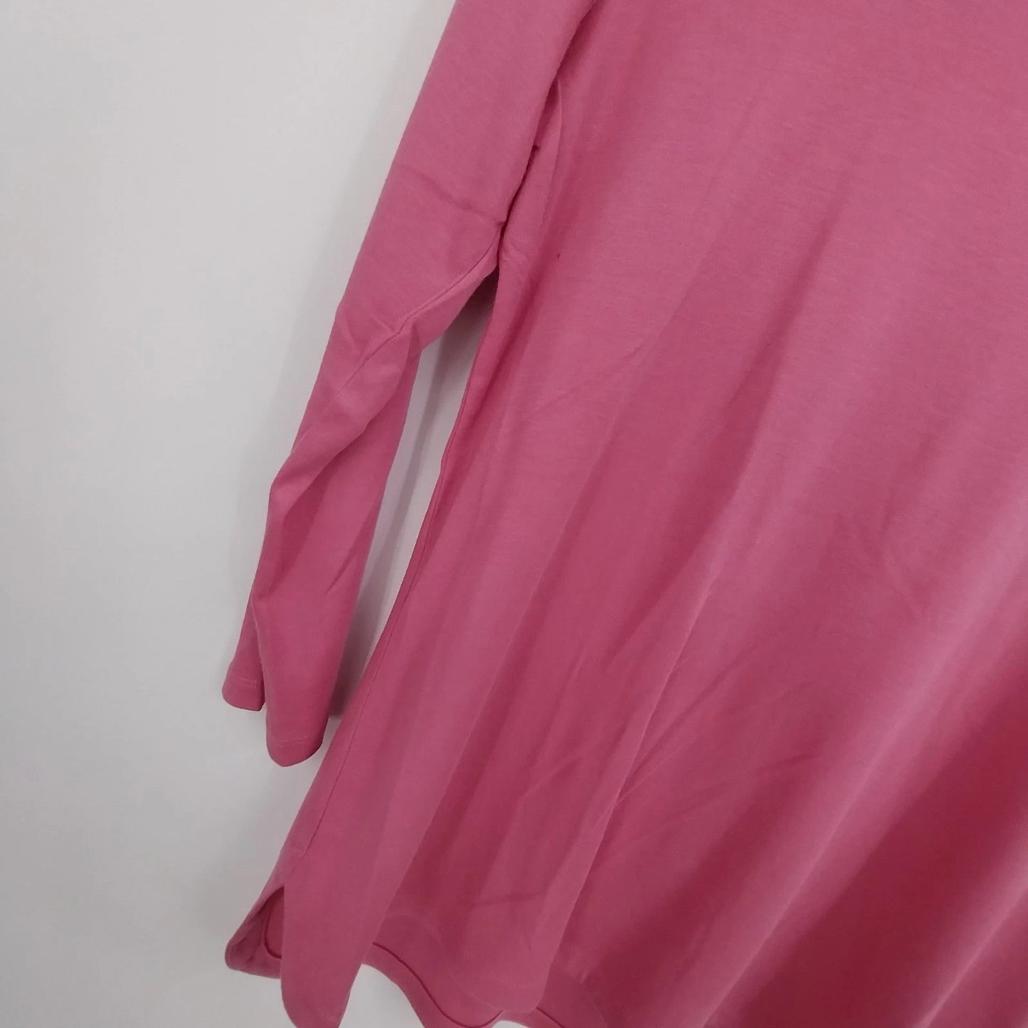 Talbots Pink Tunic Top Women SP 3/4 Sleeve Supima Cotton Modal 21" Crew Neckline