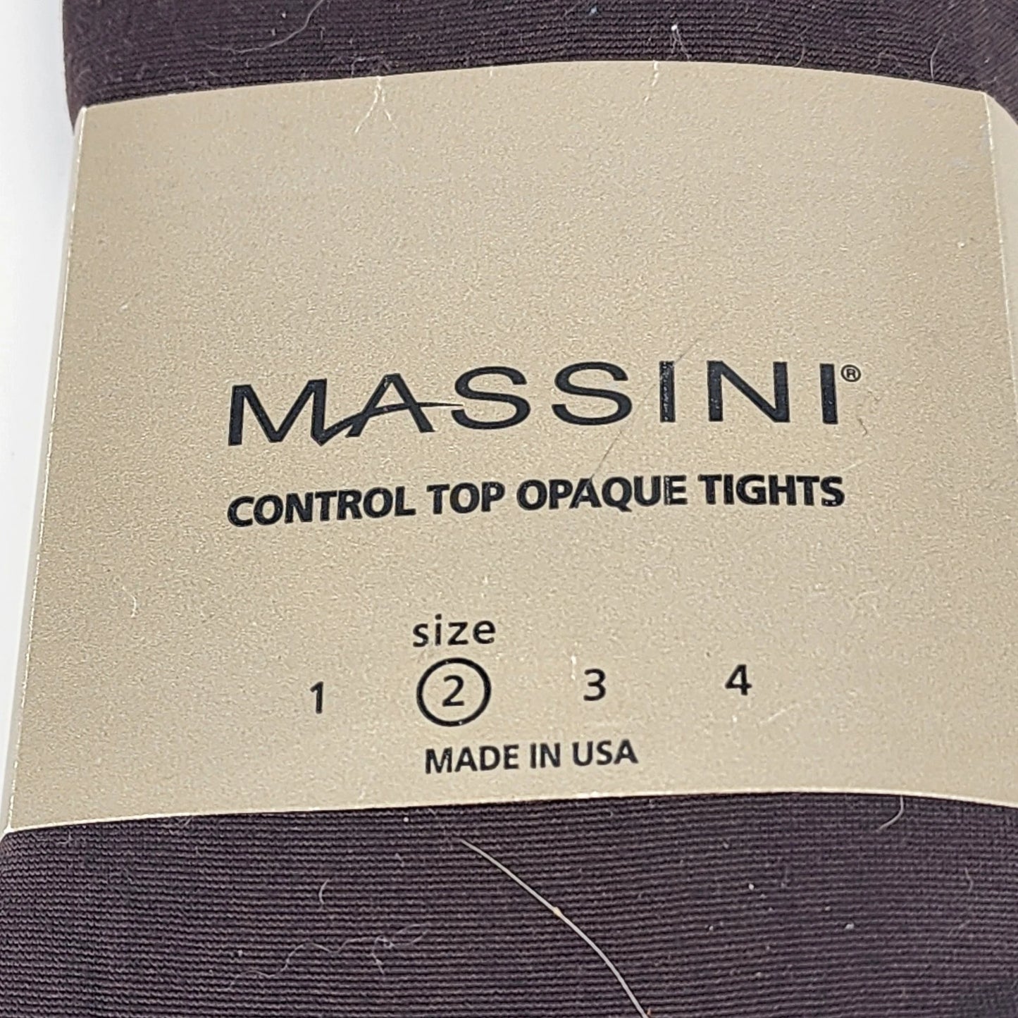 Massini Womens Size 2 Stocking Brown Control Top Opaque Tights Cotton Shield NWT