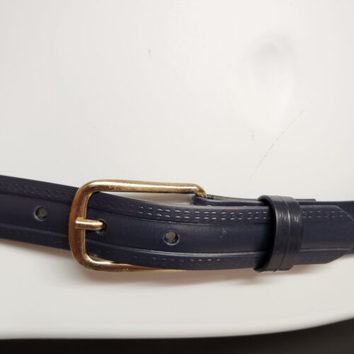 Woman's Size 6 Navy Blue Solid Pattern With Gold Plated Buckle 32"