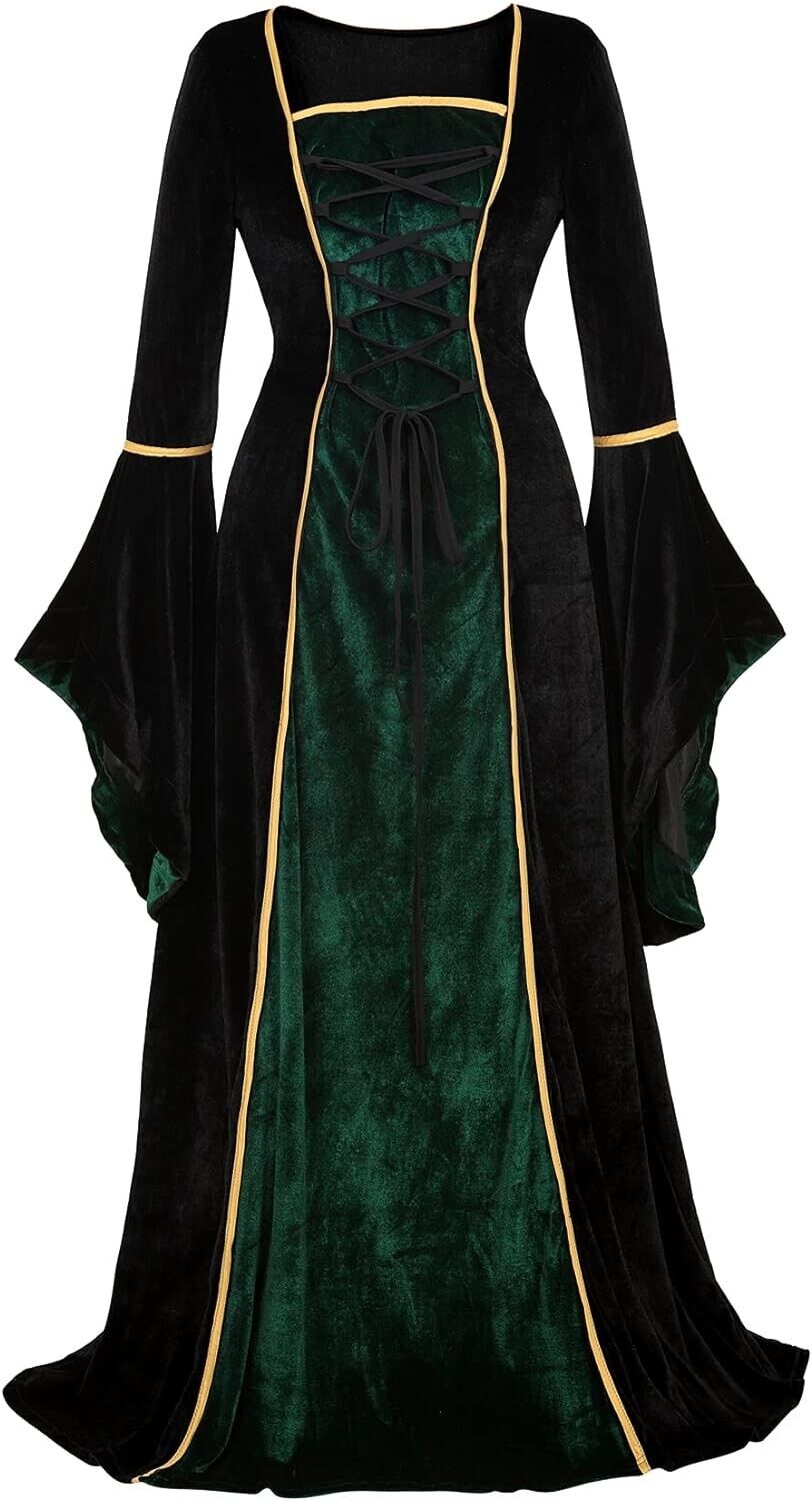 Renaissance Costume Women's Large Medieval Dress Cosplay Costumes Women's Long