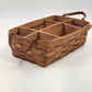 Longaberger Storage Pantry Basket with 6 Wooden Dividers & Leather Handles 1995