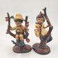 Vintage Ceramic Boy & Girl Figurine Pair – Sitting in Blooming Apple Trees – Hand-Painted Ceramic – Whimsical 11" Home Decor Set