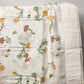 White Twin Size Flat Top Sheet Coverlet Red Yellow Floral & Butterflies Motif