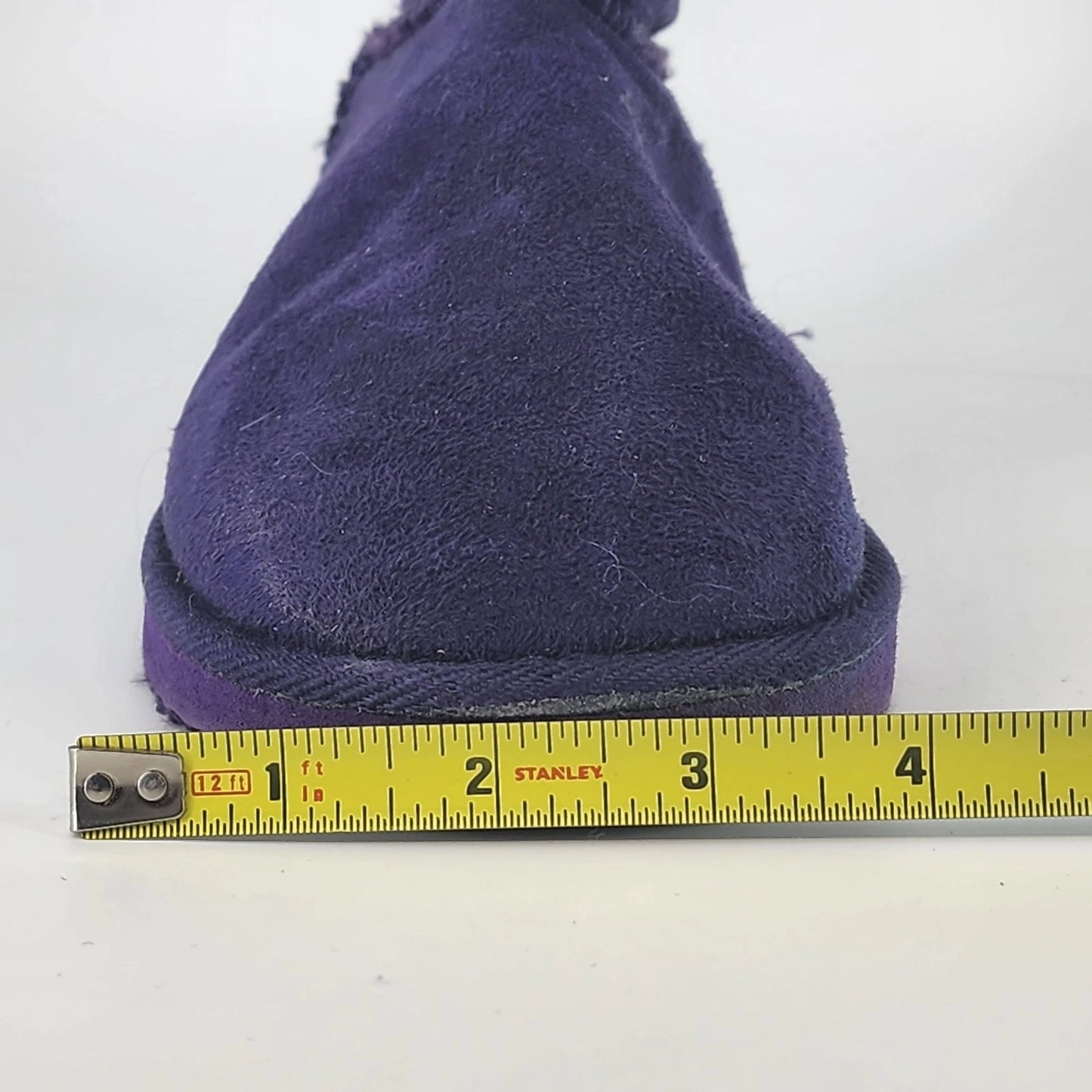 Isaac Mizrahi Purple Faux Suede Ankle Boots Womens Size 9 Fur Lined