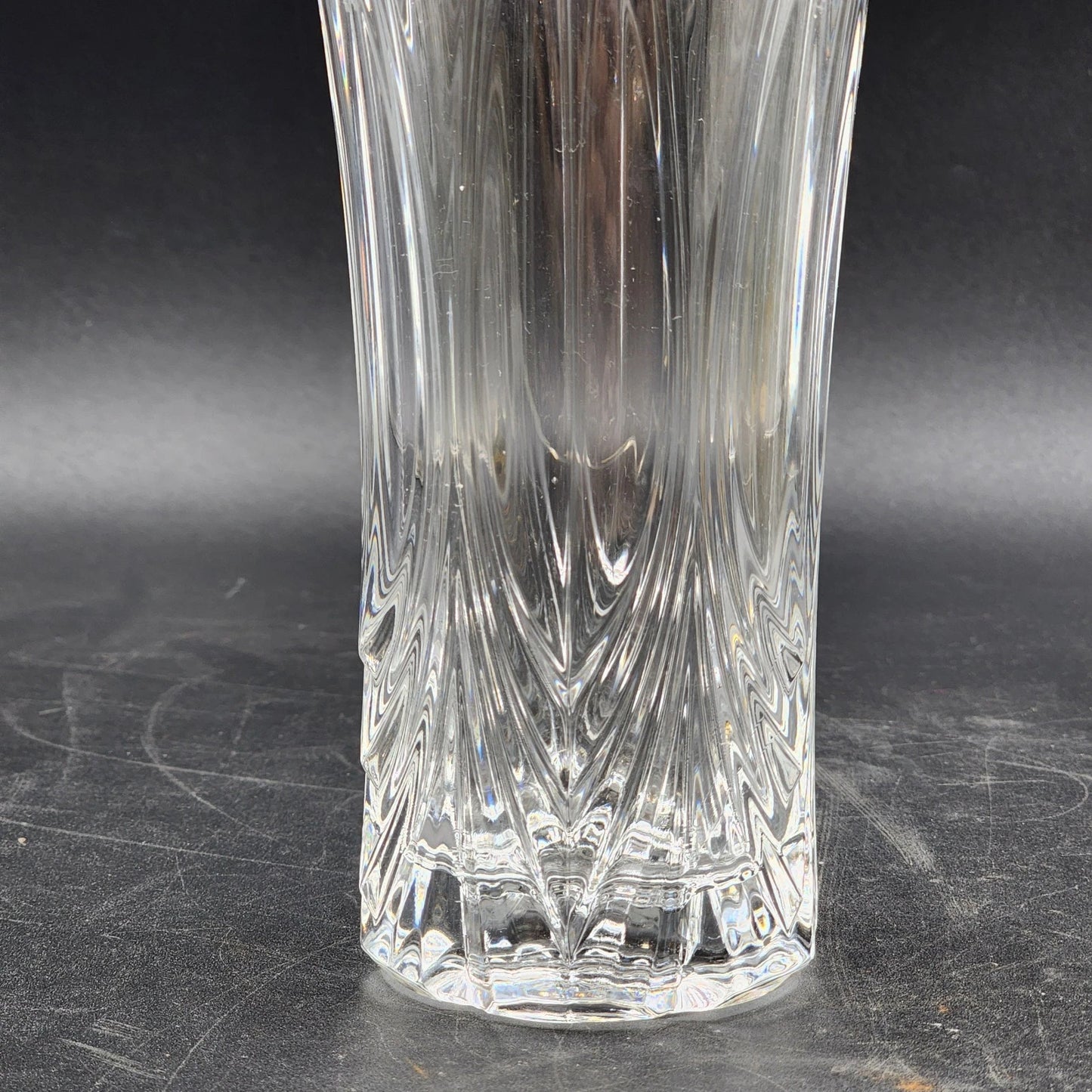 Lead Crystal Clear Glass Vase Cristal d’Arques-Durand Chatelet 9.5” 6-Sided Top