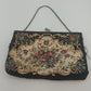 Walborg Floral Tapestry Clutch Purse Kiss Lock Chain Strap Hong Kong Vintage