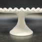 Fenton Silver Crest Spanish Lace Milk Glass Pedestal Cake Stand 11" Vintage