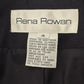 Rena Rowan Black Blazer One Button Closure 100% Wool Size 4 Lined 2 Pockets EUC