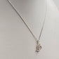Silver Tone Chain with Heart Faceted Crystal Rhinestone Pendant Necklace 9.5"