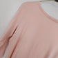 Talbots Petites Light Pink Boat Neck Top Women SP Pima Cotton 3/4 Sleeve 21"