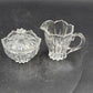 Gorham Crystal Lotus Pattern Creamer & Sugar Bowl with Lid Vtg Glass Set Germany