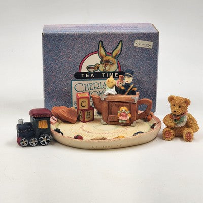 Cherished Moments AT-931 Bears Tea Time Mini Resin Tea Set 1995 Figurines
