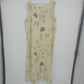 Sweet Jessie Linen Maxi Dress Large Yellow Floral Botanical Sleeveless Petite