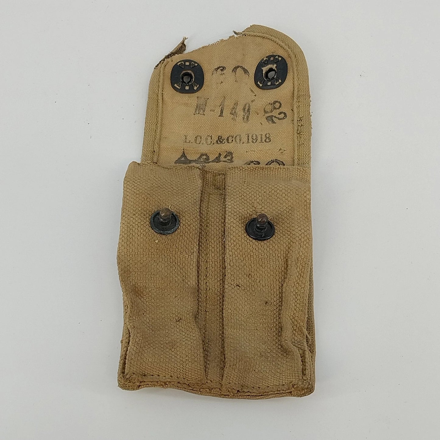 US Army LCC & Co M1911 Colt .45 Pistol Magazine Pouch WWI 1918 Ammo Clip Holder