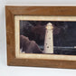 Set 2 Martin Wiscombe Lighthouse Print Wall Art Brown Frame Distressed 10.5x22.5