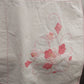 Handmade White Tablecloth Pink Applique Floral Embroidered Hemmed 96x66 Vintage