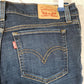 Levi's Women's Capri Jeans Size 28 Cuffed Dark Wash Denim Stretch 33" x 22"