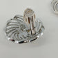Sarah Coventry Mystic Swirl Clip On Earrings Black Cabochon Silver Tone Vintage