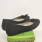 Zoe & Zac Ballet Flats Black Canvas Bow Slip On Comfort Shoes Women’s 8.5