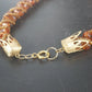 Amber Brown Faceted Bead Sequin Necklace Twisted Multi Strand Statement Vintage