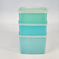 3 Tupperware 311/312 Blue Green Storage Containers w Lids Freezer Fridge Vintage