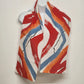 Avon Scarf Japan Exclusive Orange Blue White Long Skinny Polyester 52" 1970's