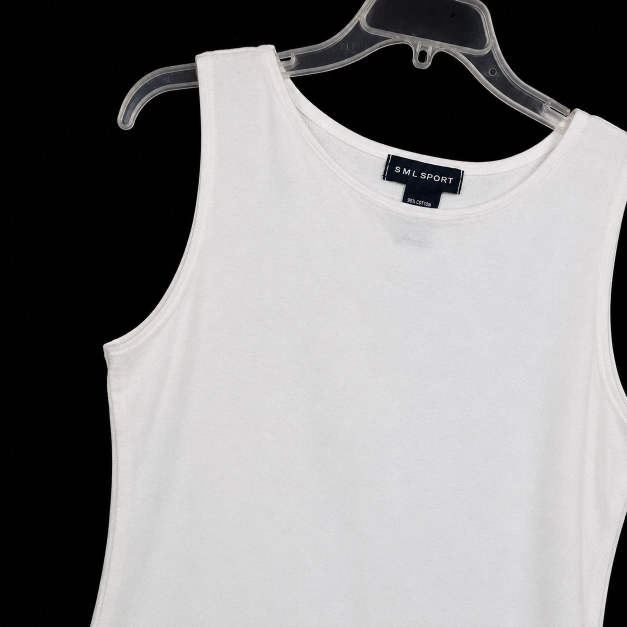 SML Sport White Sleeveless Tank Top Women's Medium Cotton Stretch Made Guatemala