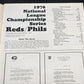 1976 NL Championship Series Program Cincinnati Reds vs Philadelphia Phillies MLB