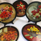 7 pc Serving Mid-century Trays Metal Copper 1960’s Party Flower Mod Safeway 10"