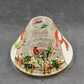 Yankee Candle Large Jar Shade Clear Crackle Glass Snowmen Cardinal Gold Trim