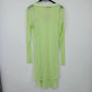 LOLA Italia Green Mesh Dress Sheer Top Womens Boho Outfit Set