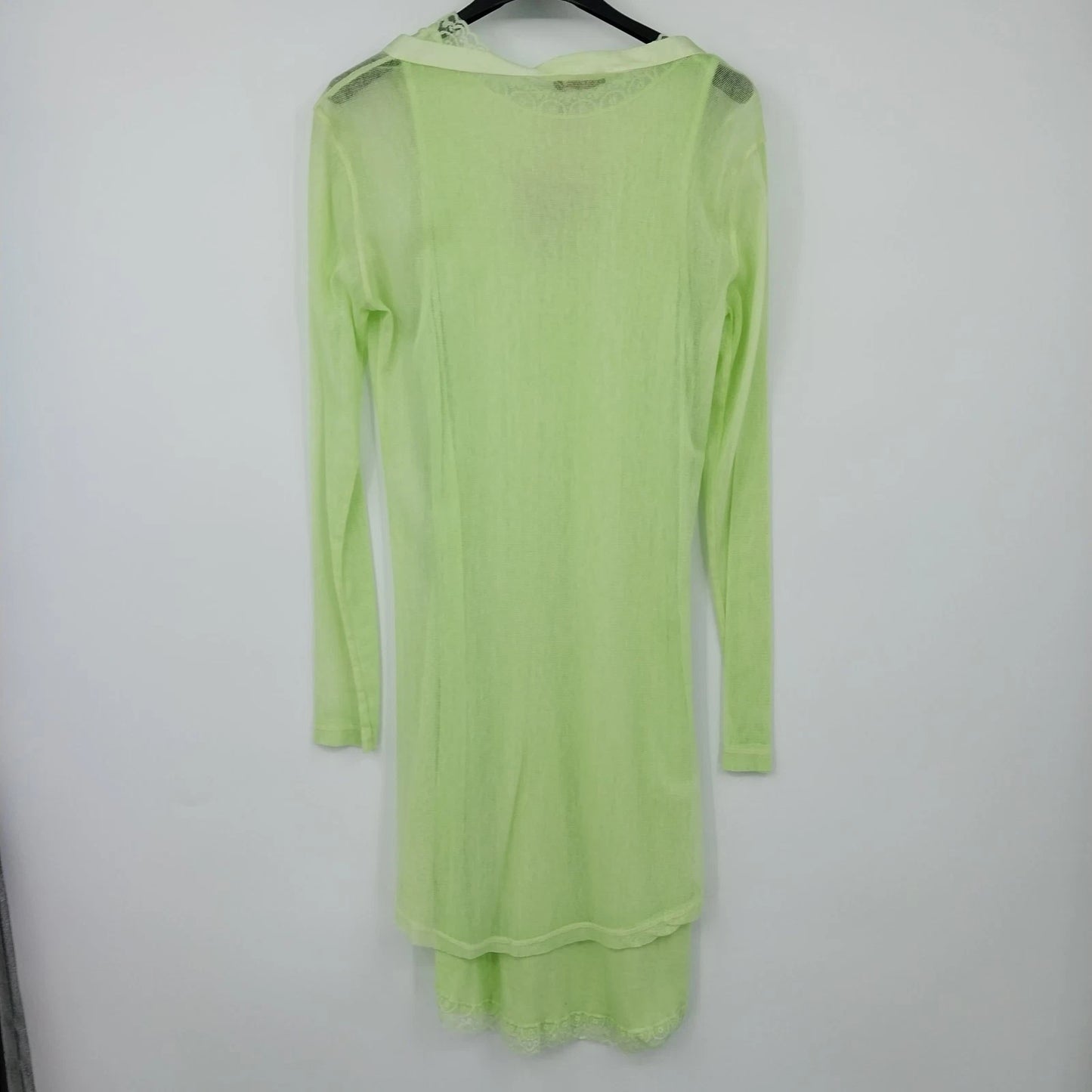 LOLA Italia Green Mesh Dress Sheer Top Womens Boho Outfit Set