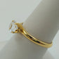 Gold Tone Solitaire Ring Faceted Round Clear Stone Women's 8.5 Fashion Jewelry