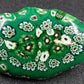 Murano Glass Style Floral Brooch Turquoise Oval Pin Brooch Multicolor Flower