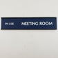 Sliding Meeting Room Sign In Use Vacant Blue Engraved