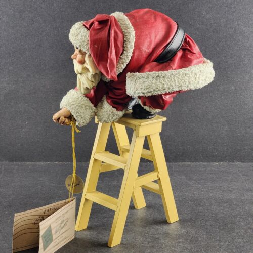 Santa Up A Ladder Hand Crafted Figurine from Saturday Evening Post Dec 20 1930