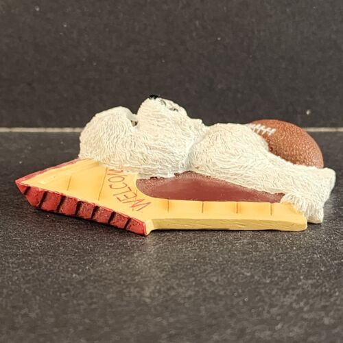 Bichon Frise Refrigerator Magnet Football at Home Dog Figurine Willabee Ward MBI