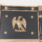 Americana Federal Eagle Trumeau Mirror Colonial MCM Black Handcraft Wood Vintage