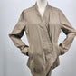 DKNY Jeans Women Waist Length Jacket Large Beige Open Front Long Sleeve Vintage