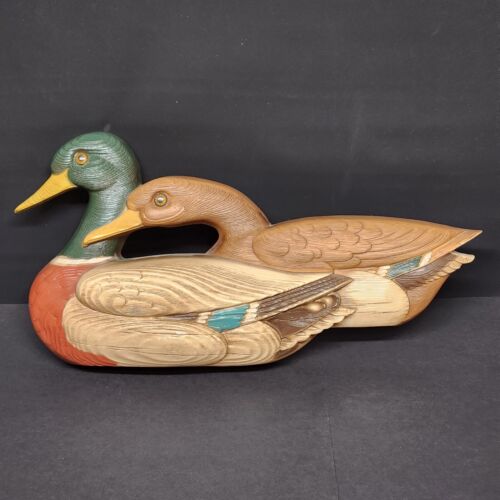 Two Mallard Ducks Wall Hanging Burwood Products Co Plastic Home Décor Vintage