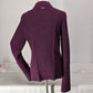 Ruff Hewn Lg Purple Cardigan Sweater Polycotton Knit Pockets Offset Zipper Front