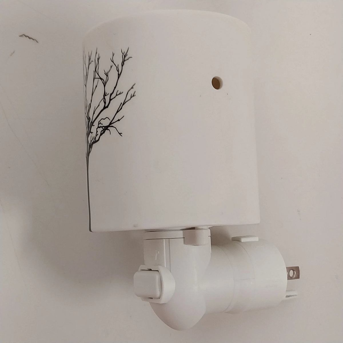 Scentsy Tilia Mini Warmer White Black Tree Silhouette Plug In Nightlight Tested