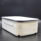 White Enamelware Lasagna Roasting Baking Pan Black Rim 14 in Farmhouse Vintage