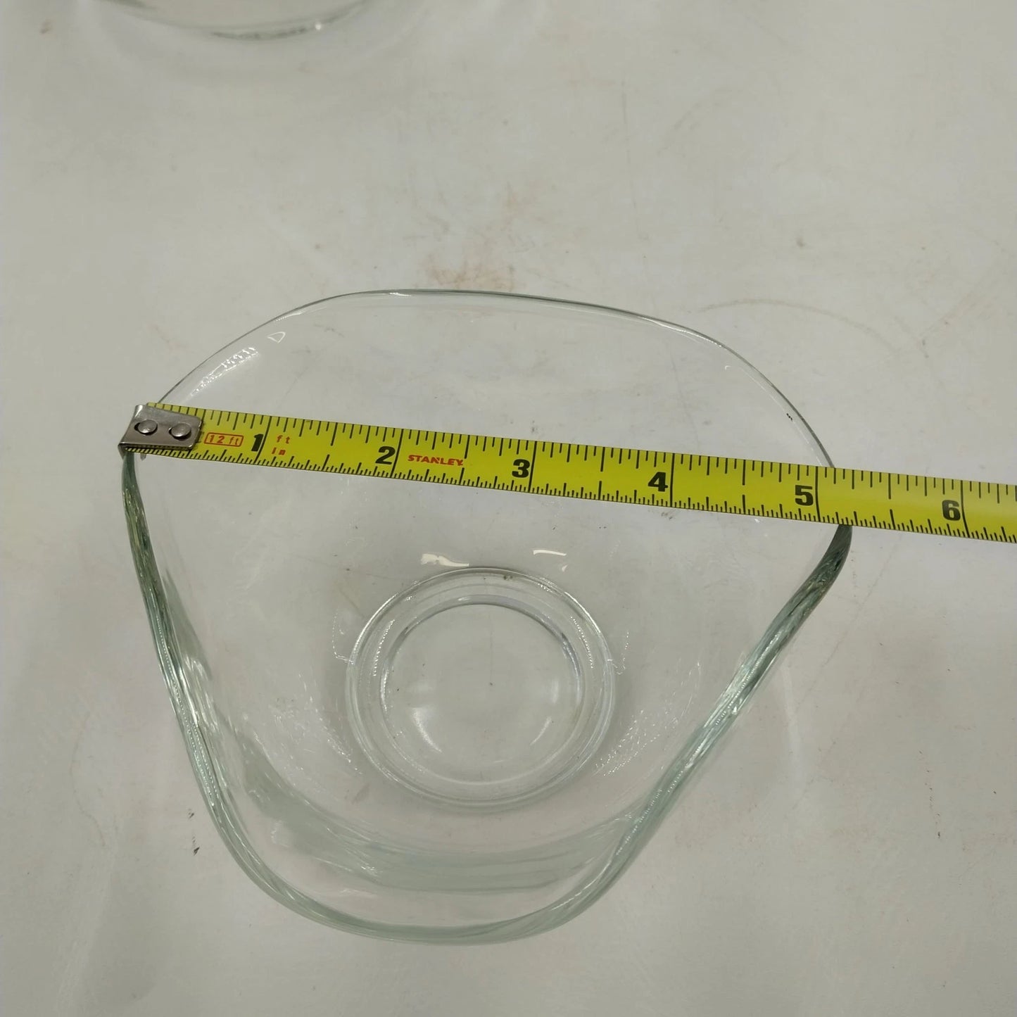 Tri-Top Chip Dip Serving Bowl Set Clear Glass Metal Bracket Indiana Glass Modern