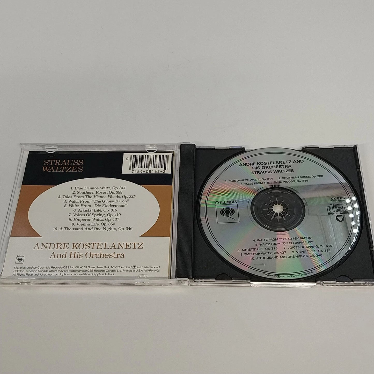 Andre Kostelanetz Strauss Waltzes CD Columbia CK 8162 Collector's Choice Classic